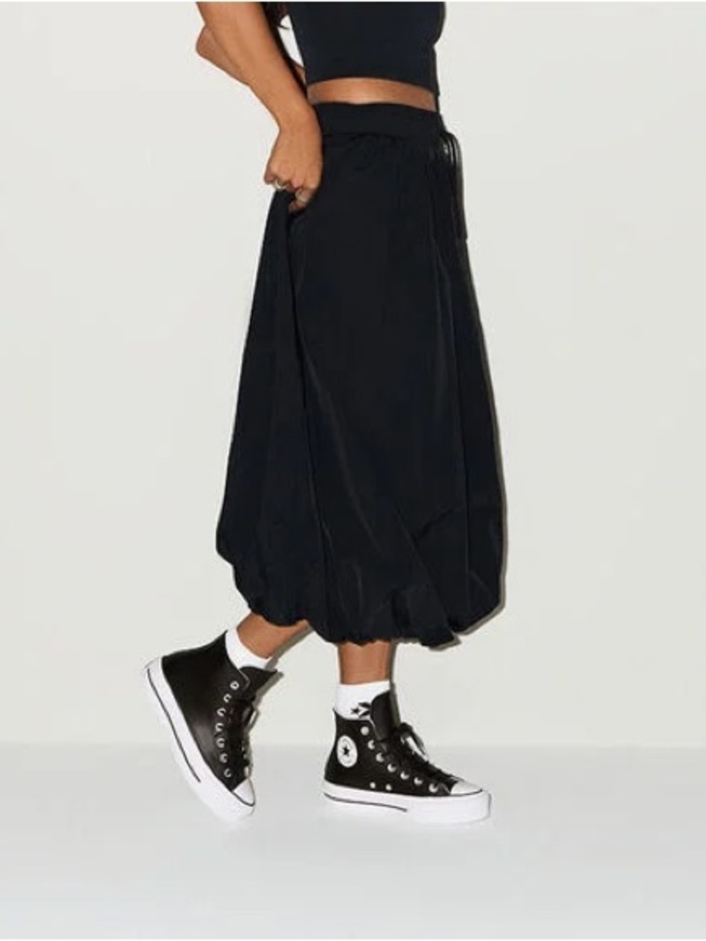 Converse Chuck Taylor All Star Leather Platform High Black 6.5